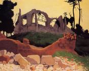 菲利克斯瓦洛东 - The Church of Souain in Sihlouette